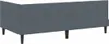 A dark gray velvet corner bed frame with black legs, shown from the back. Produktbild-Vorschau