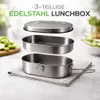Lunchbox Camping Brotdose Brotzeit-Dose Edelstahl Box Produktbild-Vorschau 3