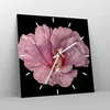 Wanduhr - Quadrat - Glasuhr - Hibiskus Blume Rosa - 40x40cm Produktbild-Vorschau 4