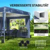 Outsunny Pavillon 3 x3 m Wasserdicht höhenverstellbar Produktbild-Vorschau 6