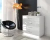 Komoda LINA Chromové úchytky a LED Bílá / Bílý vysoký lesk Náhled obrázku produktu 1