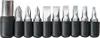 A set of screwdriver bits in a black holder. Produktbild-Vorschau