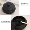 Aschenbecher Schwarzer Retro Keramikaschenbecher mit Produktbild-Vorschau 11