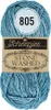 A ball of blue yarn with a label. Produktbild-Vorschau