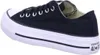 A black Converse sneaker with a white platform sole is shown from the side. Voir les images du produit