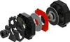 An exploded view of a gaming steering wheel and pedal set, showing its internal components. Anteprima dell’immagine prodotto