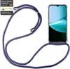 A smartphone with a blue lanyard case is displayed against a white background. Produktbild-Vorschau