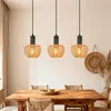 ZMH Hängelampe 3 Flammig Pendelleuchte Rattan Esstischlampe Produktbild-Vorschau 2
