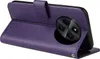 A purple flip phone case with a floral and butterfly design is shown. Produktbild-Vorschau