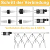 Instructions for connecting light strings and a diagram of connected light strings. Produktbild-Vorschau