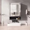 INONEFT, mobiletto da bagno con specchio e illuminazione, Anteprima dell’immagine prodotto 8