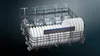 A dishwasher rack filled with clean dishes and wine glasses. Produktbild-Vorschau