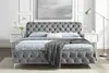 riess-ambiente Bett MODERN BAROCK 160x200cm grau Samt Produktbild-Vorschau 2