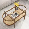 Table basse d'appoint avec plateau en verre et étagère en Voir les images du produit 2