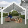 An outdoor seating area under a white canopy tent, with furniture arranged around a coffee table. Produktbild-Vorschau