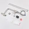 A collection of kitchen faucet parts and accessories laid out on a white background. Podgląd zdjęcia produktu