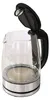 A glass electric kettle with its lid open, shown against a white background. Podgląd zdjęcia produktu