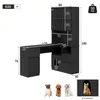 Bureau d'angle avec étagère et vitrine à LED, 120 x 80 x Voir les images du produit 4