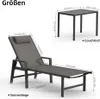 A size chart showing a lounge chair and a table with dimensions. Náhled obrázku produktu