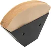 A black metal filter holder filled with brown coffee filters. Produktbild-Vorschau