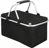 A black insulated picnic basket with a silver frame and handles. Anteprima dell’immagine prodotto