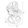 A line drawing of a baby bouncer with dimensions indicated by arrows and numbers. Anteprima dell’immagine prodotto