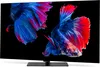 A television screen displaying a vibrant image of two betta fish. Produktbild-Vorschau