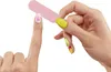 A close-up shot of hands with painted nails, one hand holding a nail file and the other with a nail file being used on a finger with a cat paw design. Podgląd zdjęcia produktu