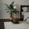 Beistelltisch rund Couchtisch Telefontisch 28x48 cm schwarz Produktbild-Vorschau 4