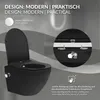 Závesné WC bez ráfika LuxeBath s funkciou bidetu, čierne, Náhľad obrázku produktu 3