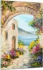 Bilder auf glas - Einteilig - Haus Santorini Blumen - Produktbild-Vorschau 1