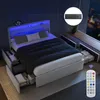 OYAJIA 140 cm x 200 cm Polsterbett LED-Beleuchtung Produktbild-Vorschau 2