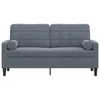 vidaXL 2-Sitzer-Sofa mit Zierkissen Dunkelgrau 140 cm Samt Produktbild-Vorschau 3