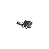A black coffee spout with silver connectors on a white background. Produktbild-Vorschau