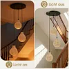 COSTWAY 3-punktowa lampa wisząca, boho rattanowa lampa Podgląd zdjęcia produktu 4