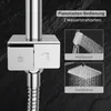 A close-up of a shower system with inset images highlighting its features. Podgląd zdjęcia produktu