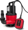 A red and black submersible pump with a float switch. Podgląd zdjęcia produktu
