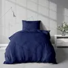 Bettwäsche 135x200 cm Dunkelblau Anthrazit Wendebettwäsche Produktbild-Vorschau 4