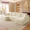VASAGLE U-Form Sofa 6-Sitzer Modulares Cord Sofa mit Kissen Produktbild-Vorschau 2