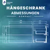 A technical drawing with dimensions for a hanging cabinet. Produktbild-Vorschau