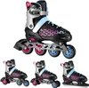 A set of inline skates and ice skates, with a close-up of the inline skates at the top and smaller images of the inline skates and ice skates at the bottom. Produktbild-Vorschau
