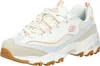 A single white sneaker with pink, blue, and beige accents. Produktbild-Vorschau
