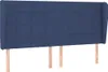 vidaXL Kopfteil mit Ohren Blau 183x23x118/128 cm Stoff Produktbild-Vorschau 1
