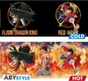 A collage showing two different designs of a heat-change mug featuring characters from One Piece, with one design labeled 'COLD' and the other 'HOT'. Anteprima dell’immagine prodotto