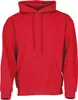 A plain studio shot of a red hoodie.