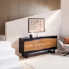 home24 Massives Sideboard - Akazie / Akazie Schwarz Produktbild-Vorschau 2