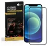 A product box for a screen protector is shown next to a smartphone with a screen protector applied. Produktbild-Vorschau