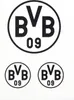 BVB-Aufkleber (schwarz, 3er-Set) Borussia Dortmund Produktbild-Vorschau 1
