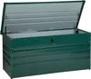 BELIANI Gartentruhe Dunkelgrün Metall 400 L 132 x 62 cm Produktbild-Vorschau 1