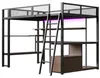 Lit superposé gaming 140 x 200 cm en métal, avec bureau, Voir les images du produit 8